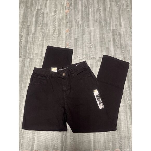 Lee Relaxed Fit Straight Mid Rise Jeans Pants Women's Petite Sz 6 Black - Picture 6 of 9